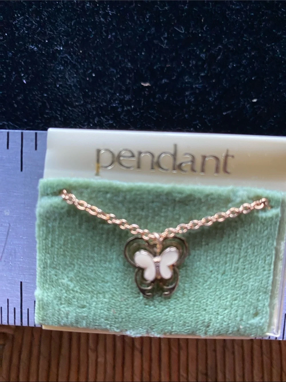 kate spade White Butterfly Pendant Necklace with Gold-Tone Chain